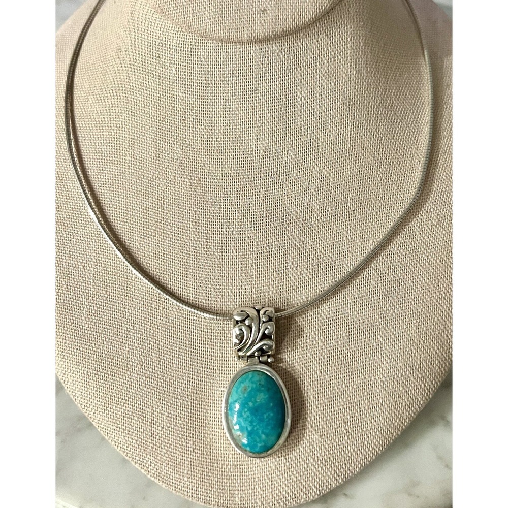 Vintage BARSE Sterling Silver 925 Amazonite Pendant Necklace